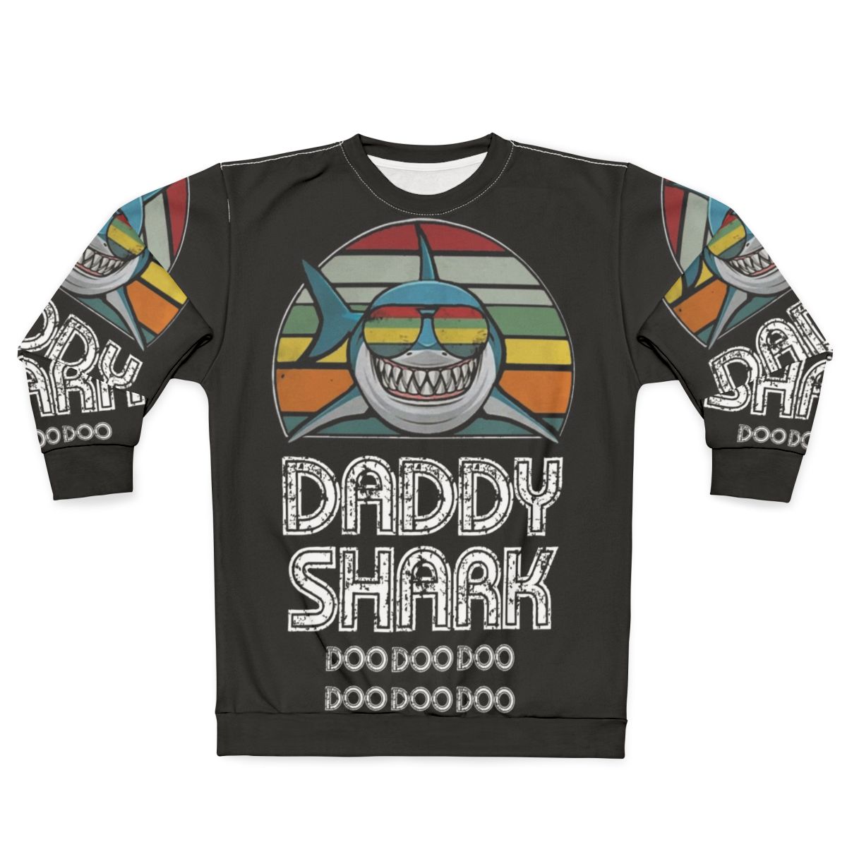 Retro Daddy Shark Dark Print Sweatshirt