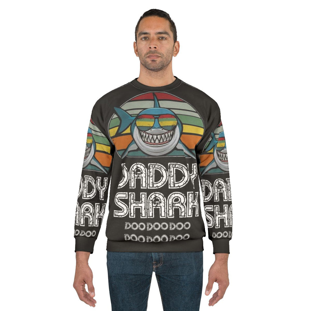 Retro Daddy Shark Dark Print Sweatshirt