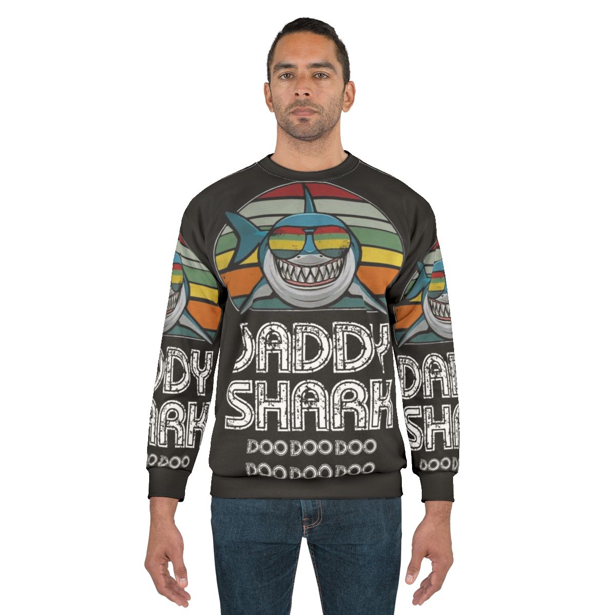 Retro Daddy Shark Dark Print Sweatshirt