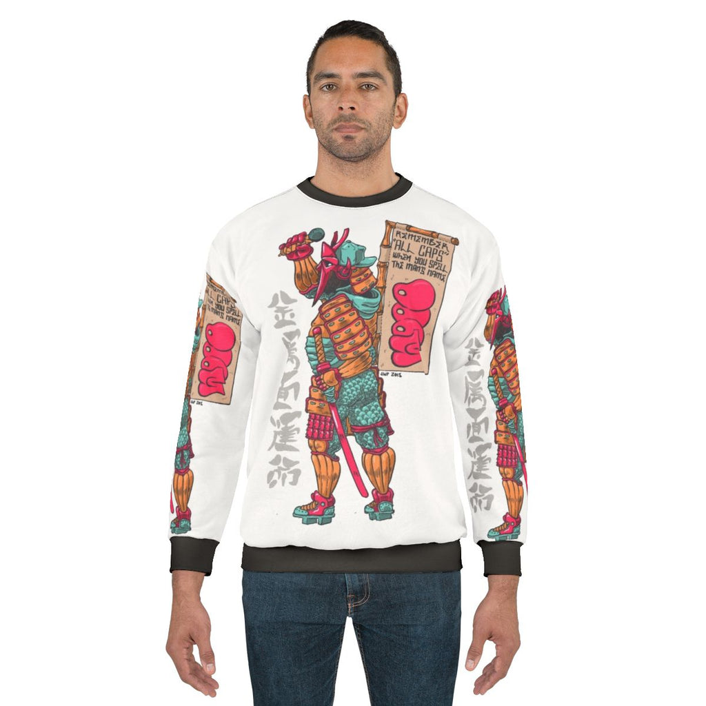 Japanese Daimyo Sweatshirt with Anime-Style Graphic