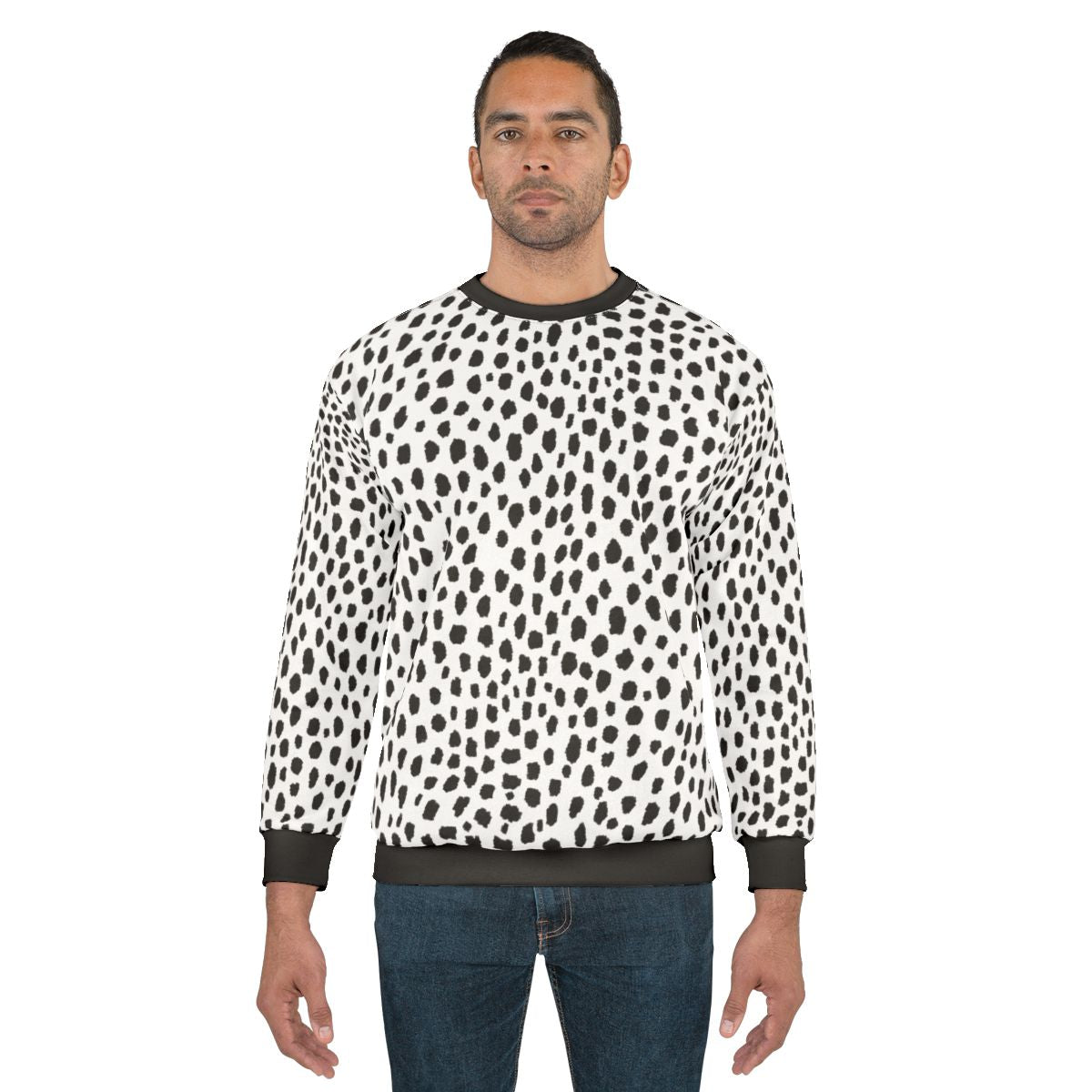 Dalmatian spots black and white sweatshirt