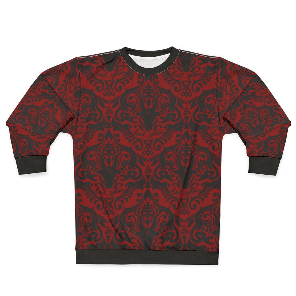 Gothic occult satanic sweatshirt with repeating pattern
