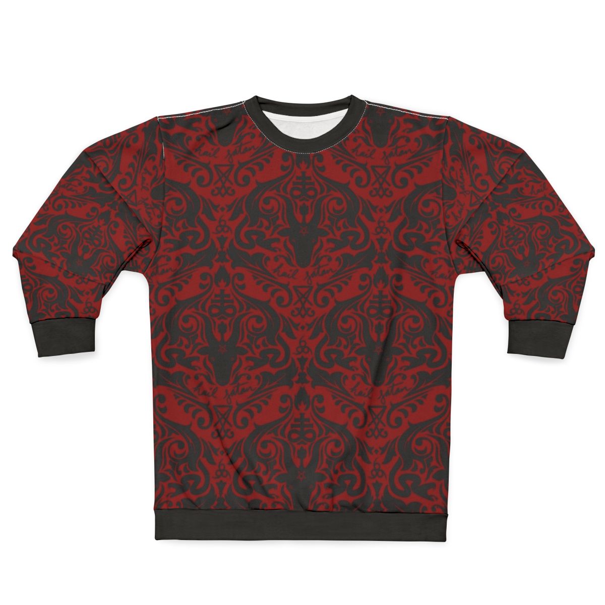 Gothic occult satanic sweatshirt with repeating pattern