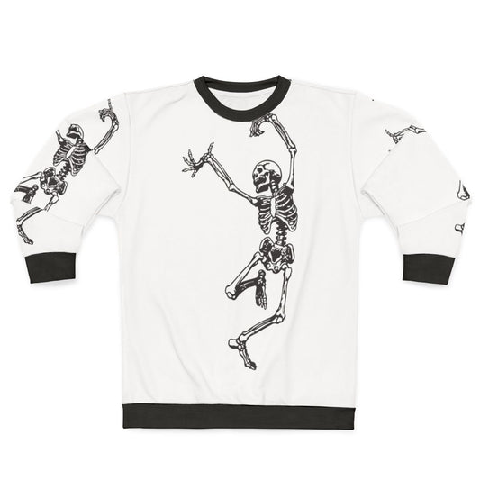 Vintage-style 'Dance With Death' sweatshirt with a mystical skull design