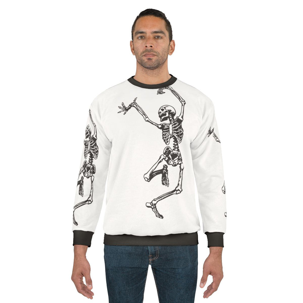 Vintage-style 'Dance With Death' sweatshirt with a mystical skull design