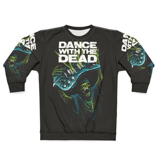 Retro horror synth wave dance with the dead sweatshirt