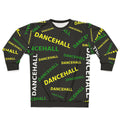 Dancehall-inspired sweatshirt with Jamaican colors and reggae music symbols