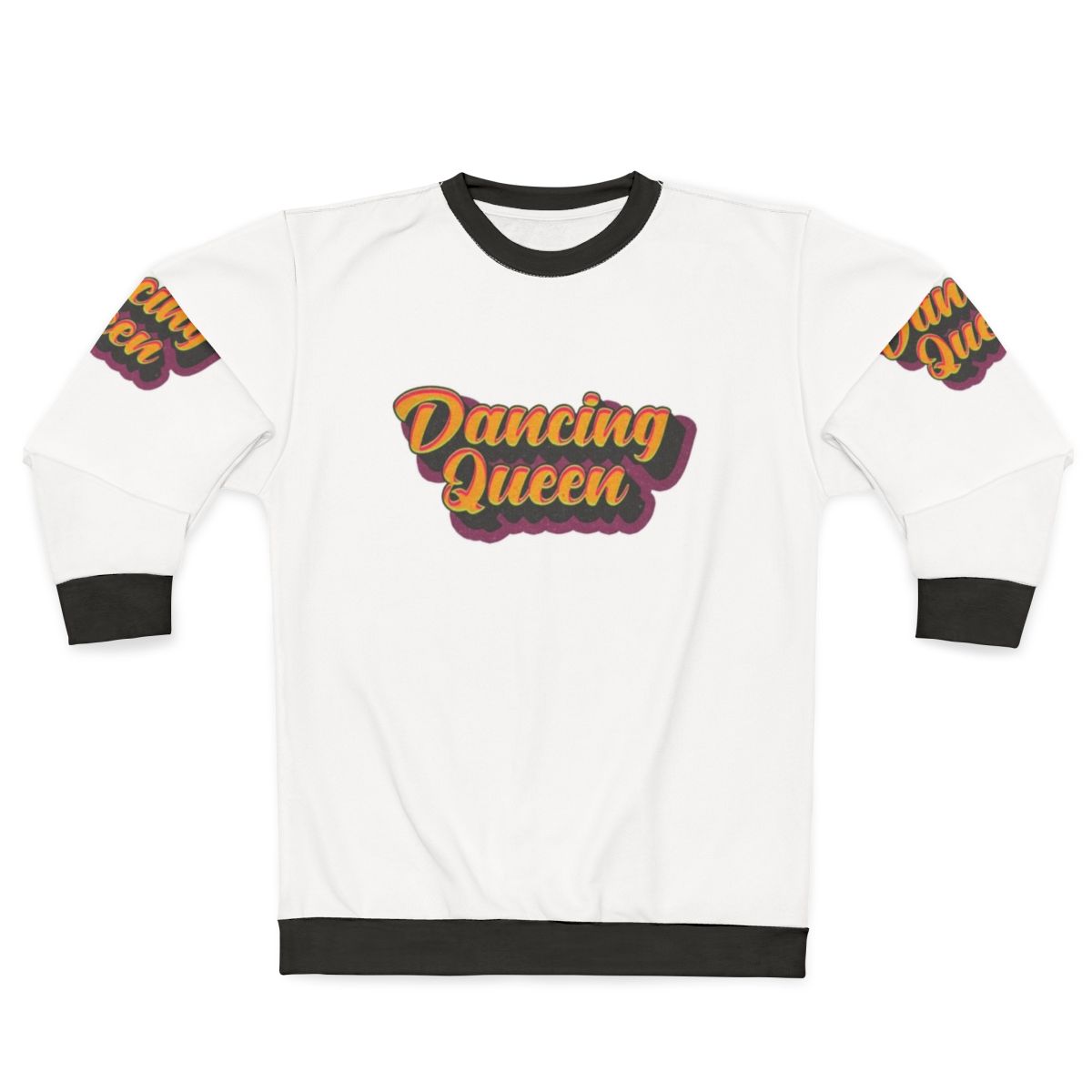 Vibrant Dancing Queen Sweatshirt featuring retro 70s inspired music and dance graphics