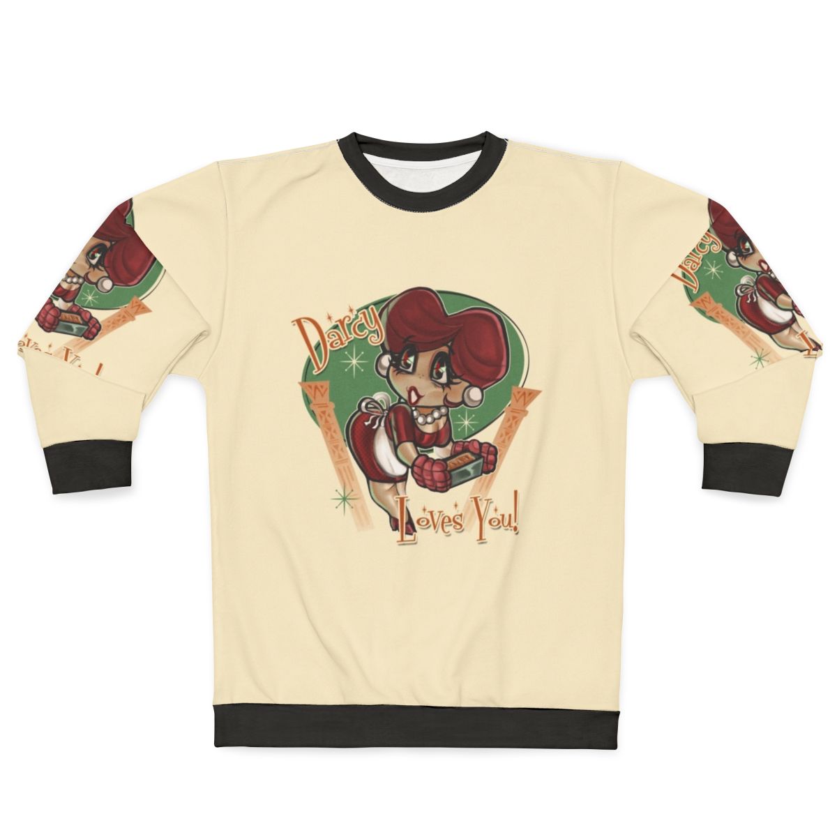 Retro 1950s heart design sweatshirt