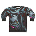 Bioorganic dark design sweatshirt with biomechanical and tattoo-inspired patterns