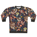 Dark Dream Forest Sweatshirt featuring a botanical mushroom nature design