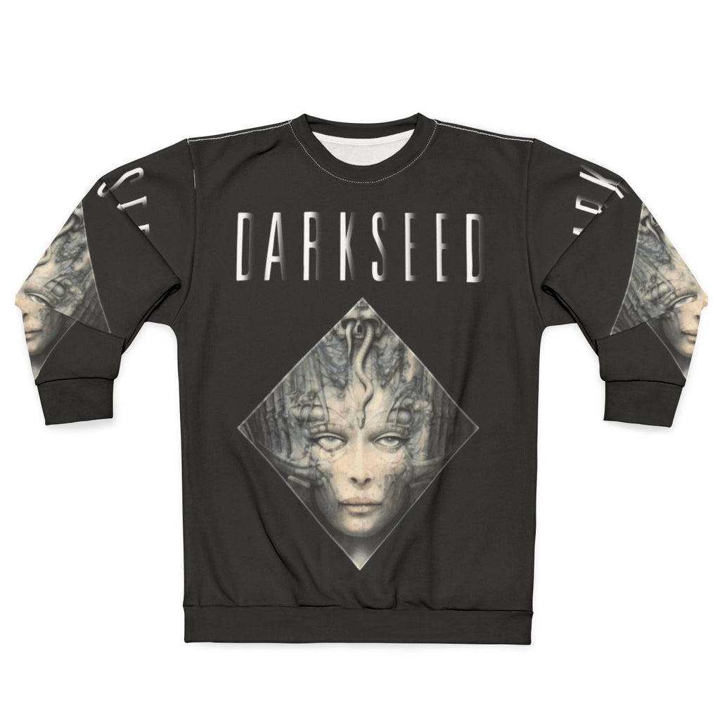 Dark Seed Retro Gaming Biomechanical Horror Sweatshirt