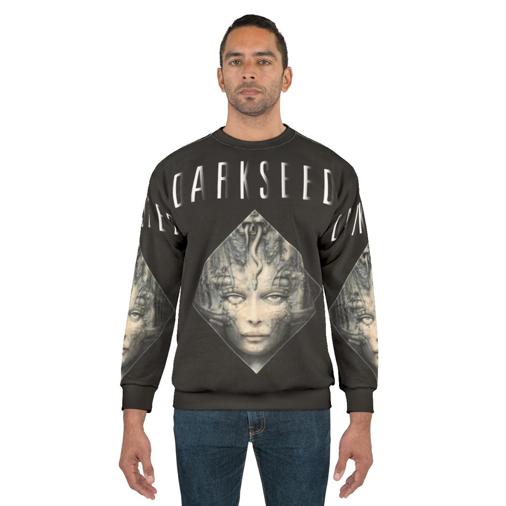 Dark Seed Retro Gaming Biomechanical Horror Sweatshirt