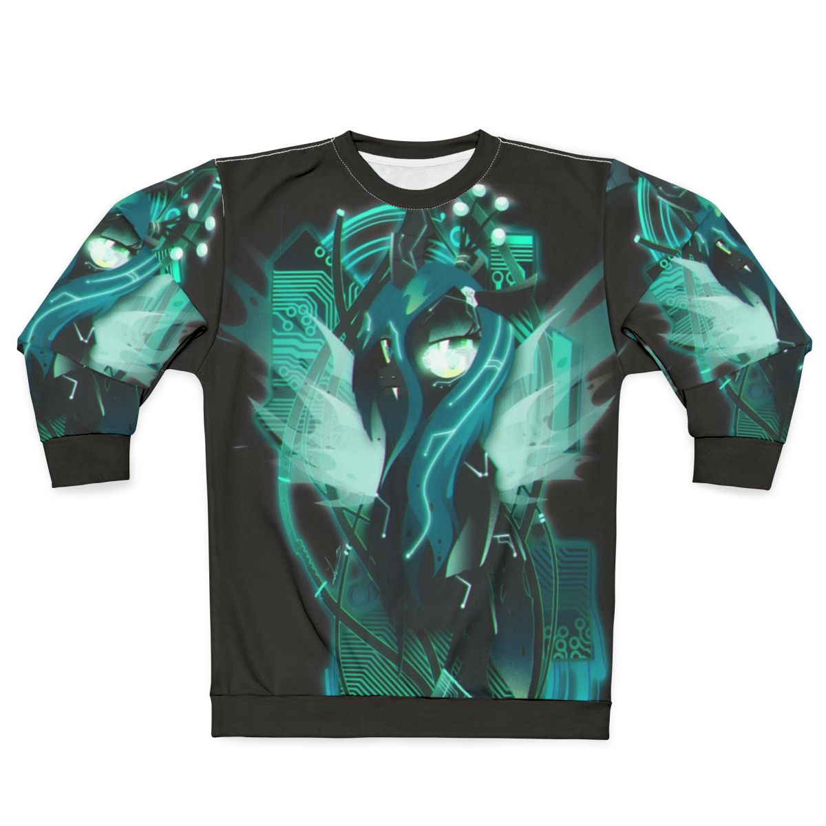 Dark synthwave cyberpunk queen chrysalis MLP sweatshirt