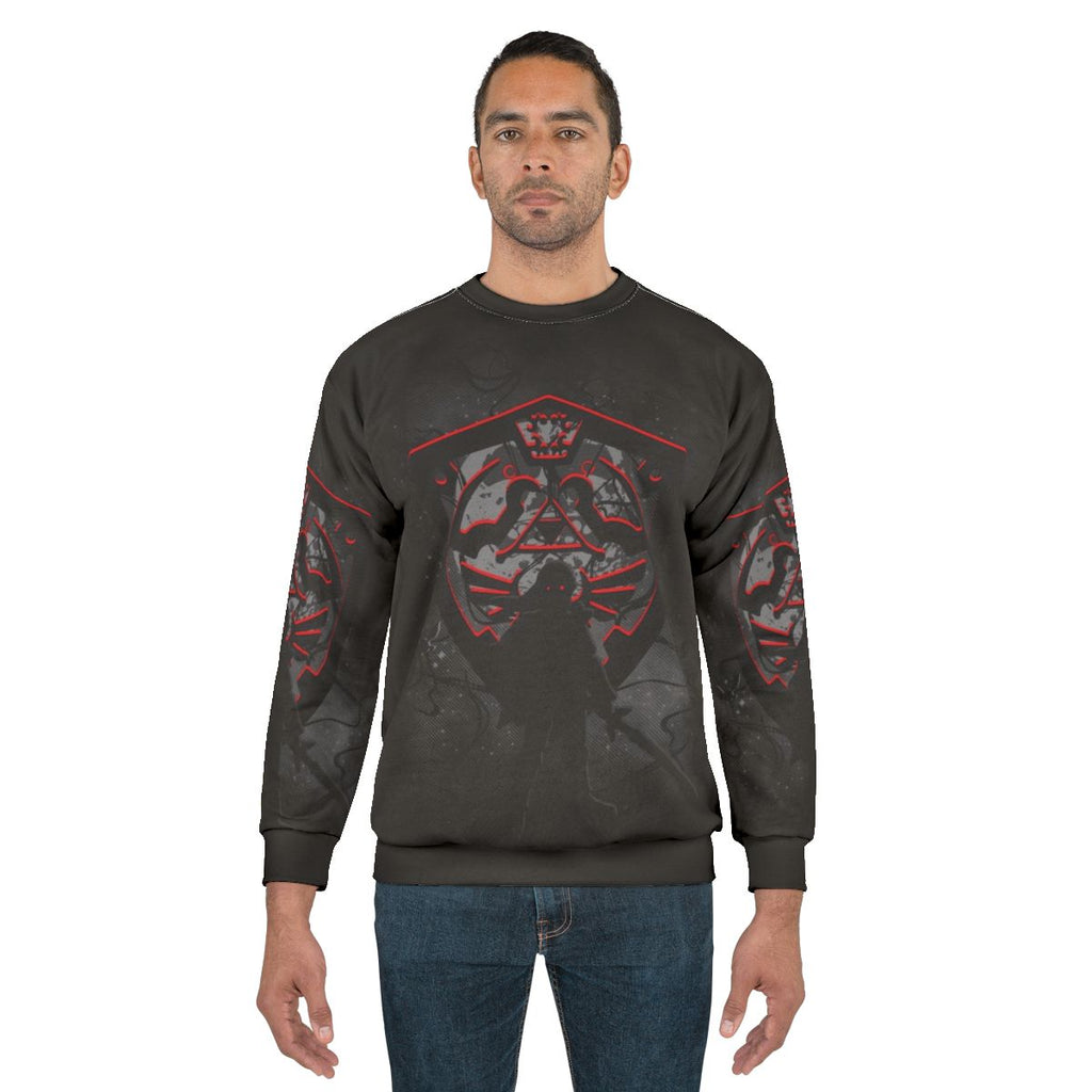 Retro 'Dark Times' gaming sweatshirt with fantasy inspired design