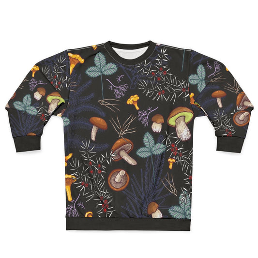 Dark forest mushrooms pattern sweatshirt