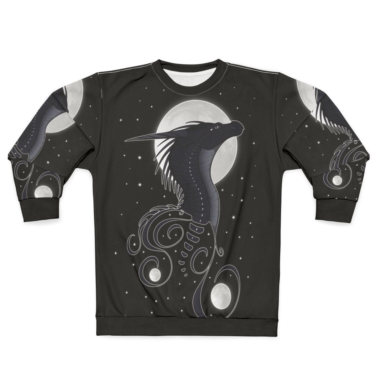 Wings of Fire Darkstalker Sweatshirt featuring dragon, nightwing, and icewing designs