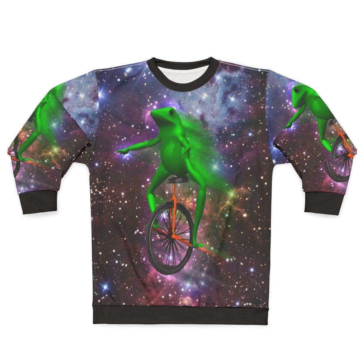 Dat Boi Meme Sweatshirt featuring a funny frog astronaut in space design