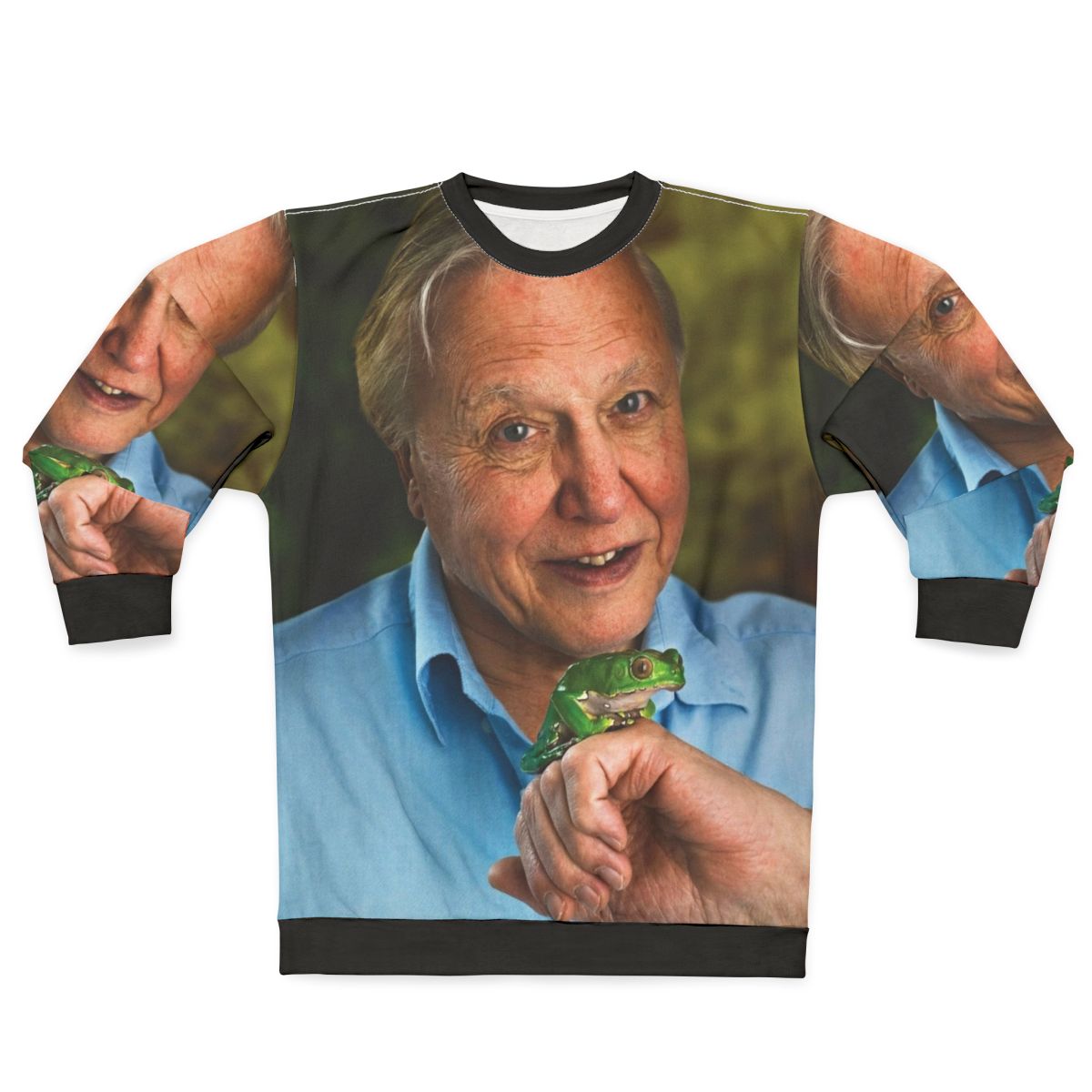 david attenborough all over print sweatshirt