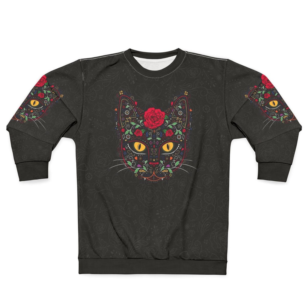 Day of the Dead Kitty Cat Sugar Skull Sweatshirt