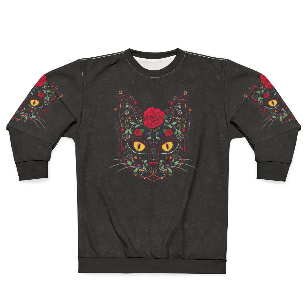 Day of the Dead Kitty Cat Sugar Skull Sweatshirt