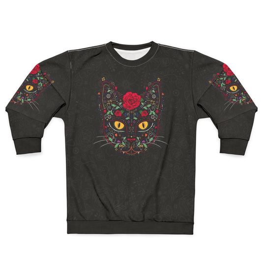 Day of the Dead Kitty Cat Sugar Skull Sweatshirt