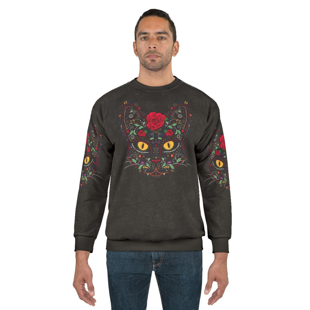 Day of the Dead Kitty Cat Sugar Skull Sweatshirt