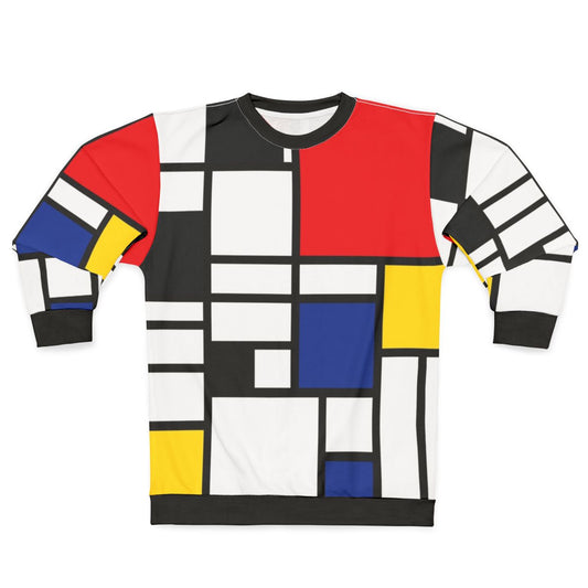 De Stijl inspired minimalist sweatshirt with primary color design