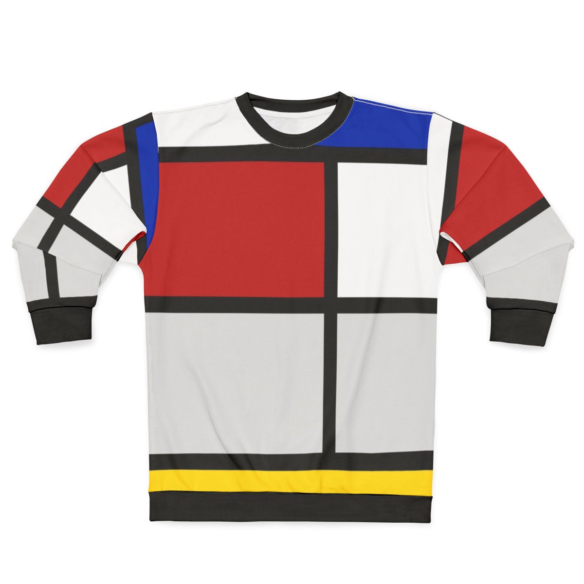 Piet Mondrian inspired geometric sweatshirt with primary colors