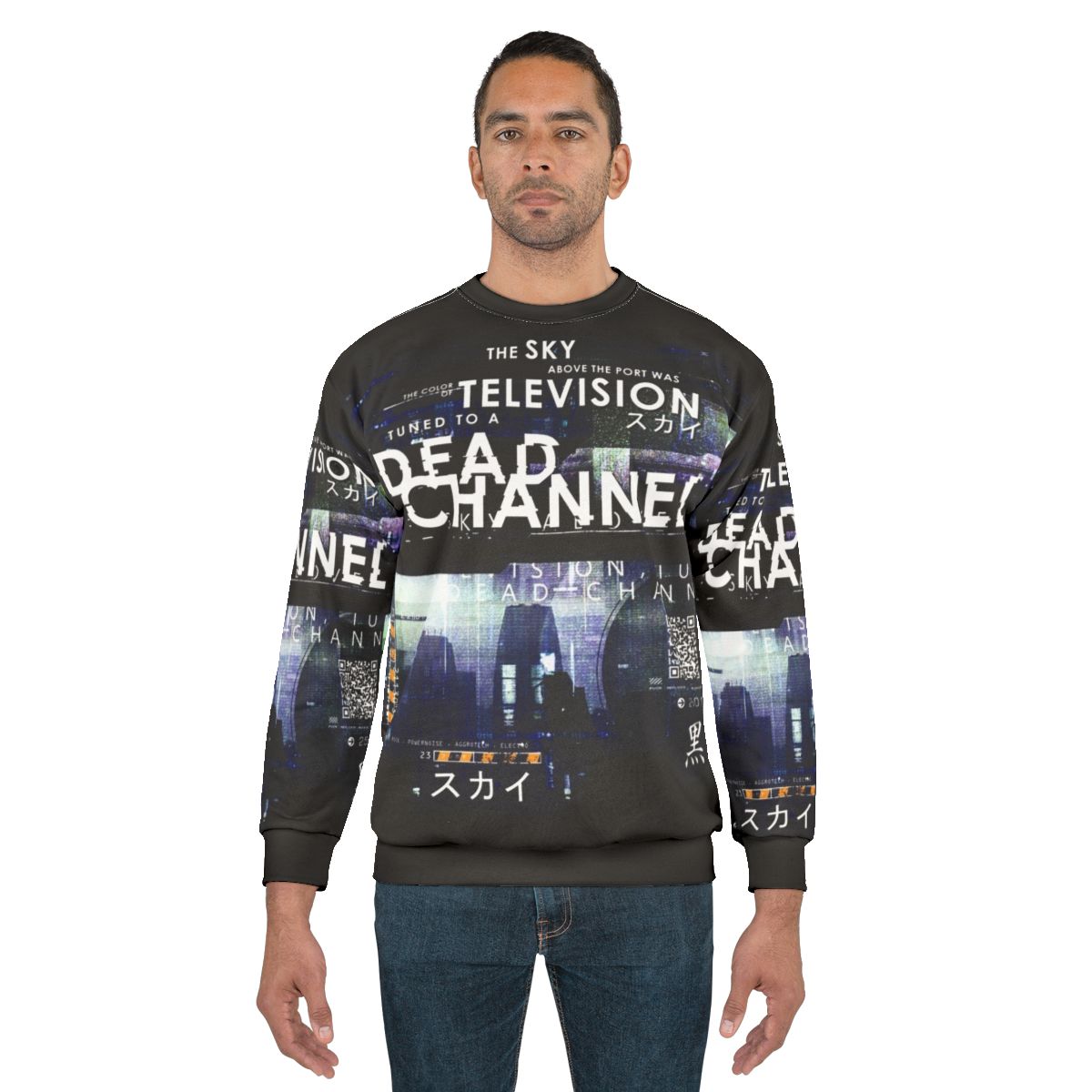 Dead Channel Cyberpunk Sweatshirt with Sci-Fi and Tech Inspired Design
