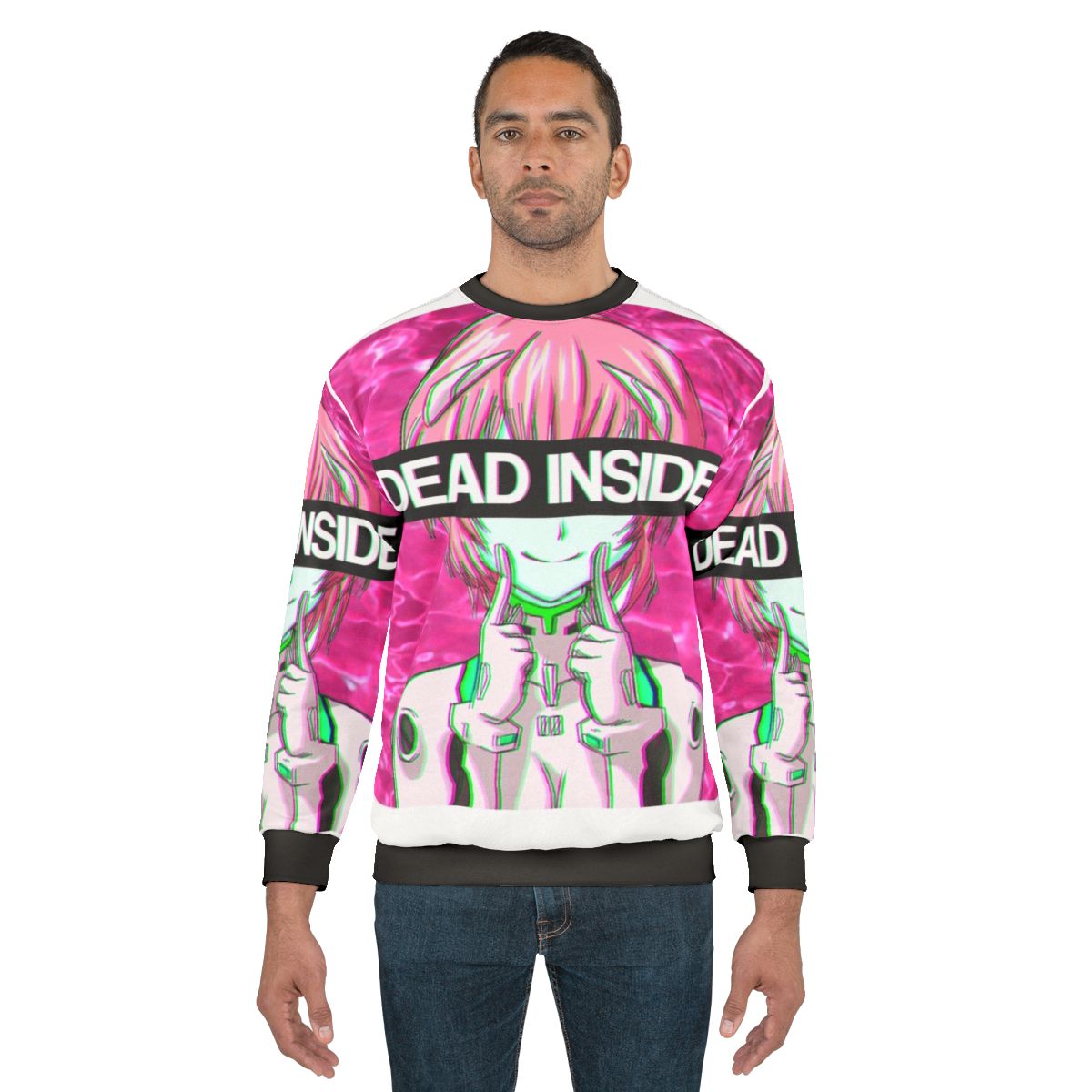 Rei Ayanami "Dead Inside" Vaporwave Aesthetic Sweatshirt