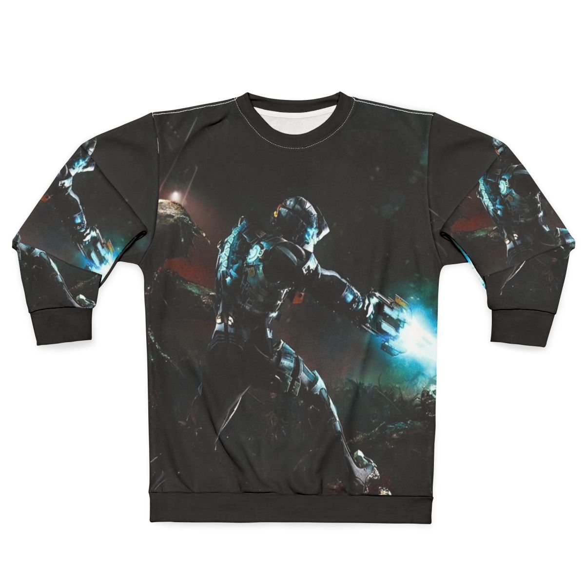Dead Space Themed Sweatshirt with Iconic Video Game Imagery