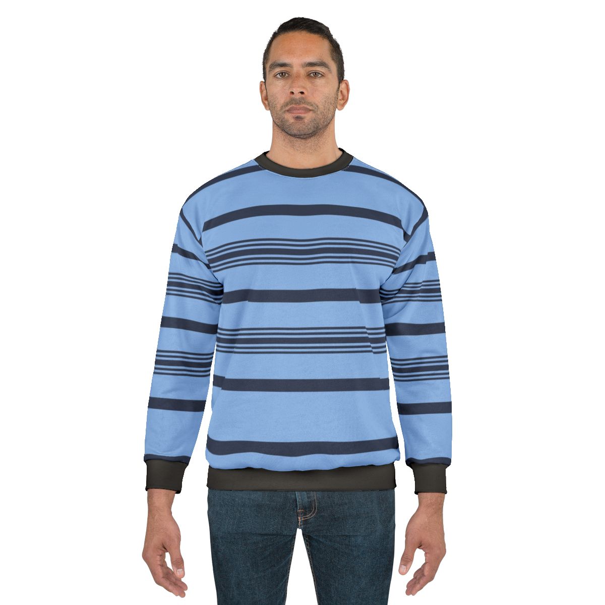 Dear Evan Hansen Blue and White Striped Sweatshirt