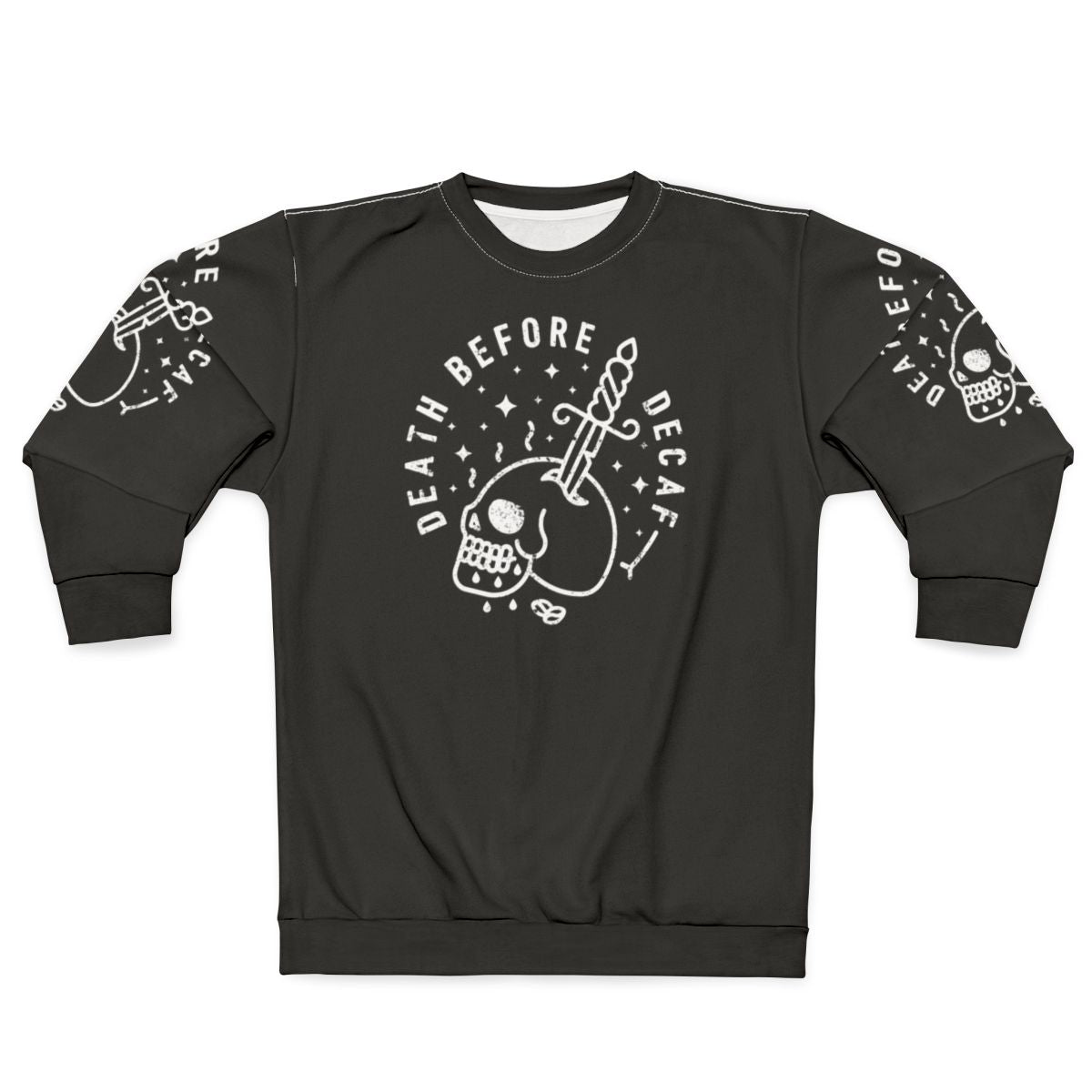 Death Before Decaf Hipster Coffee Lover Sweatshirt