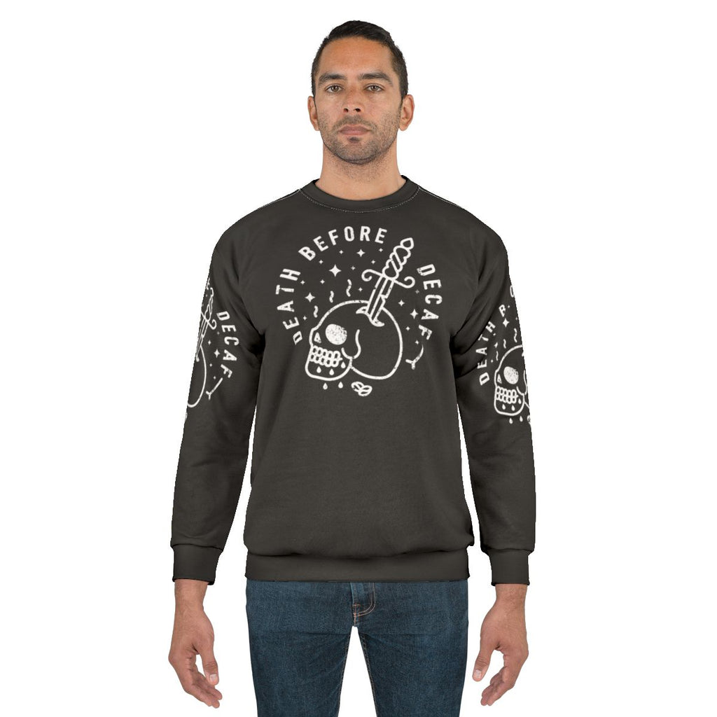 Death Before Decaf Hipster Coffee Lover Sweatshirt