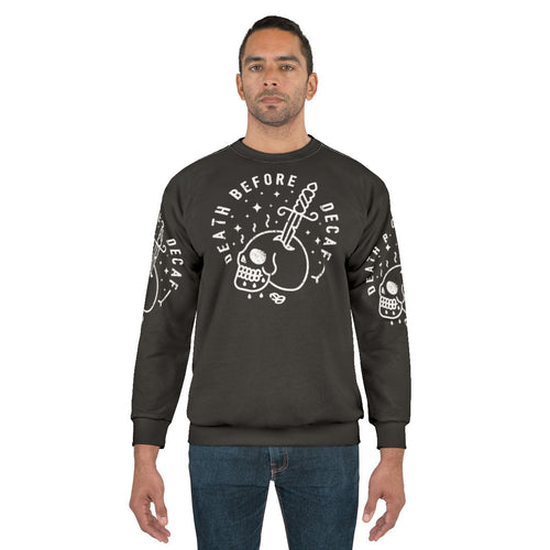 Death Before Decaf Hipster Coffee Lover Sweatshirt