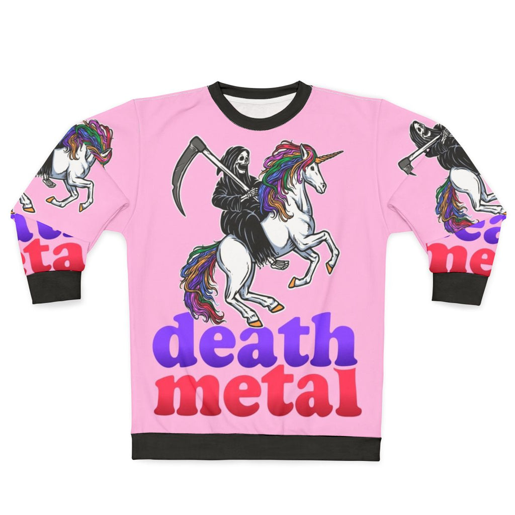Death metal sweatshirt with grim reaper and scythe