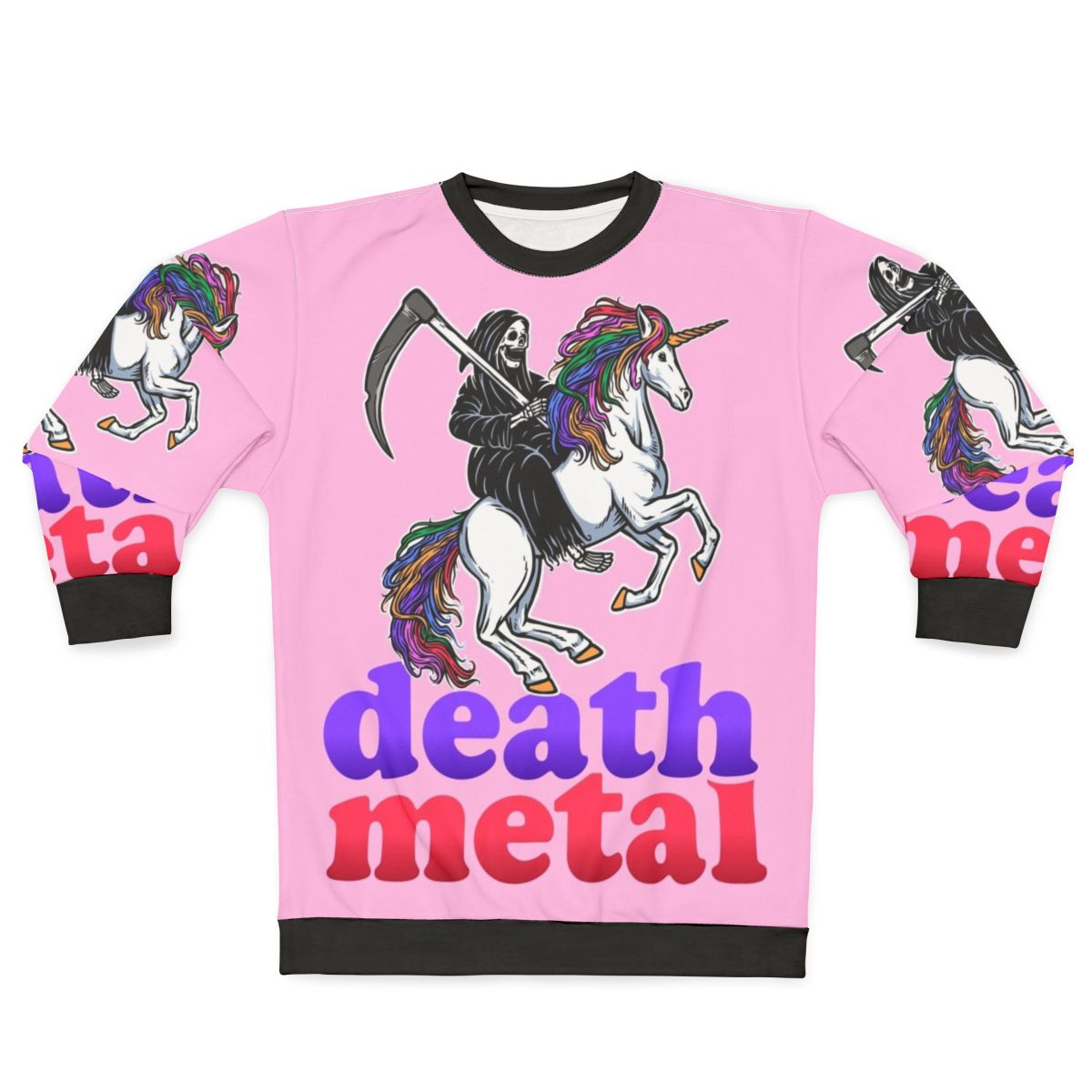 Death metal sweatshirt with grim reaper and scythe