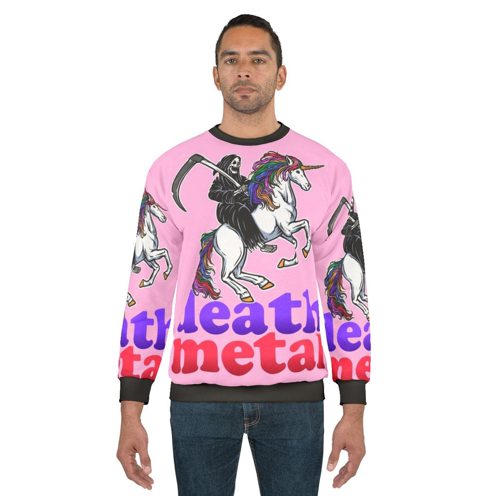 Death metal sweatshirt with grim reaper and scythe