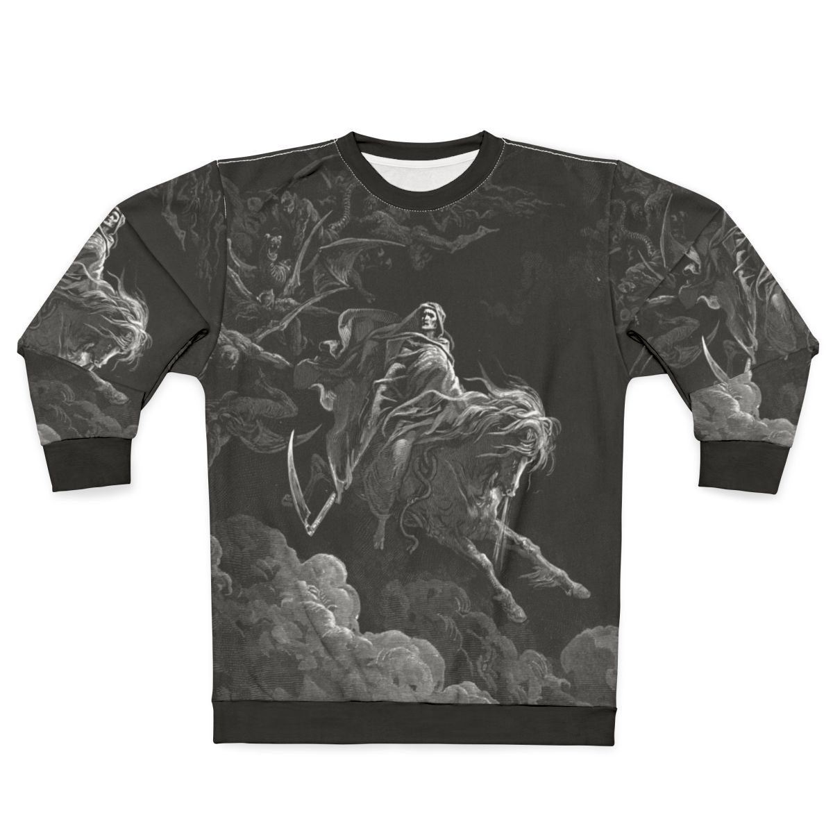 Gustave Dore's 'Death on a Pale Horse' gothic sweatshirt design