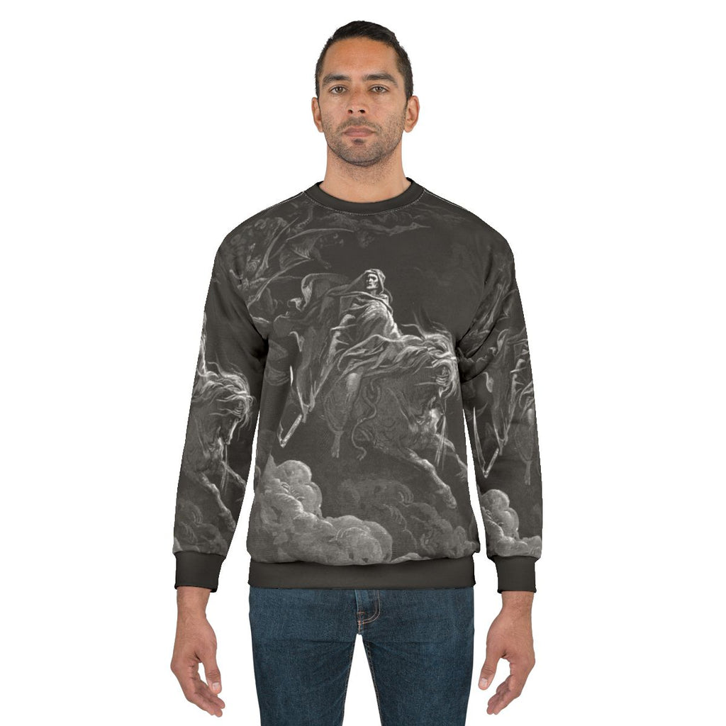 Gustave Dore's 'Death on a Pale Horse' gothic sweatshirt design