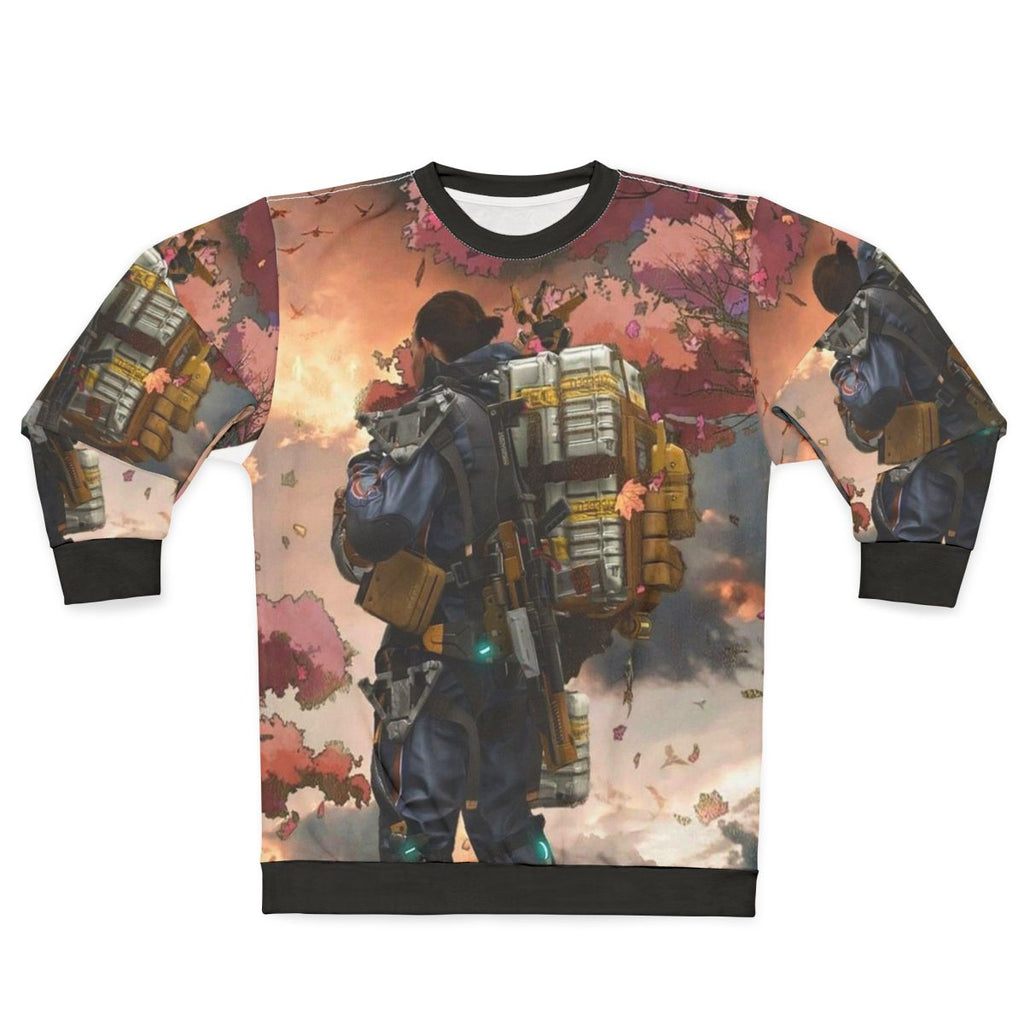 Death Stranding Sweatshirt with Floral Design