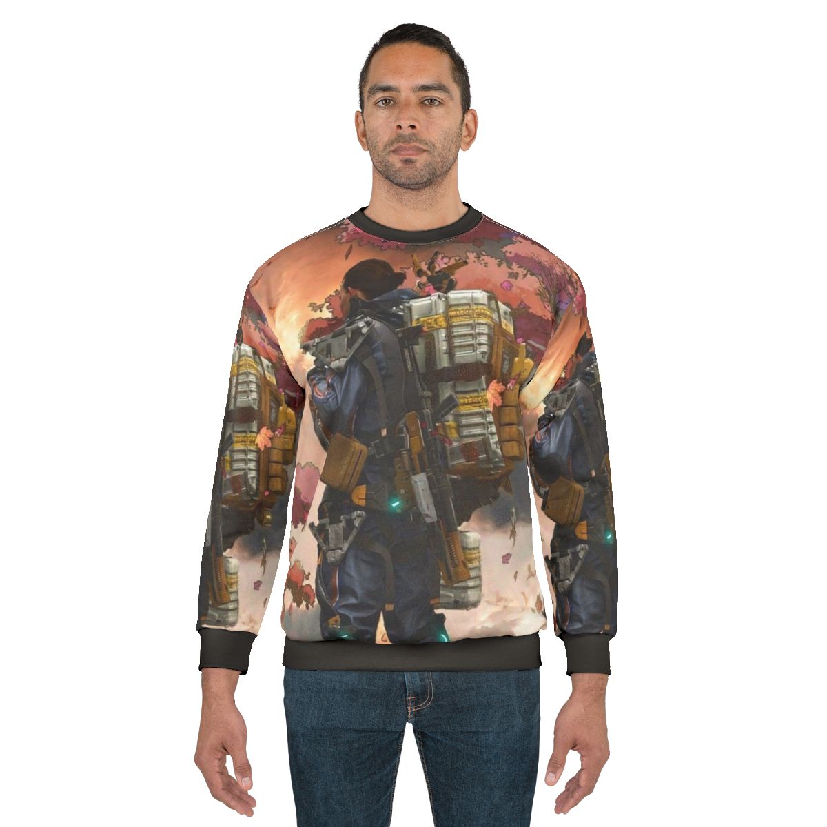 Death Stranding Sweatshirt with Floral Design