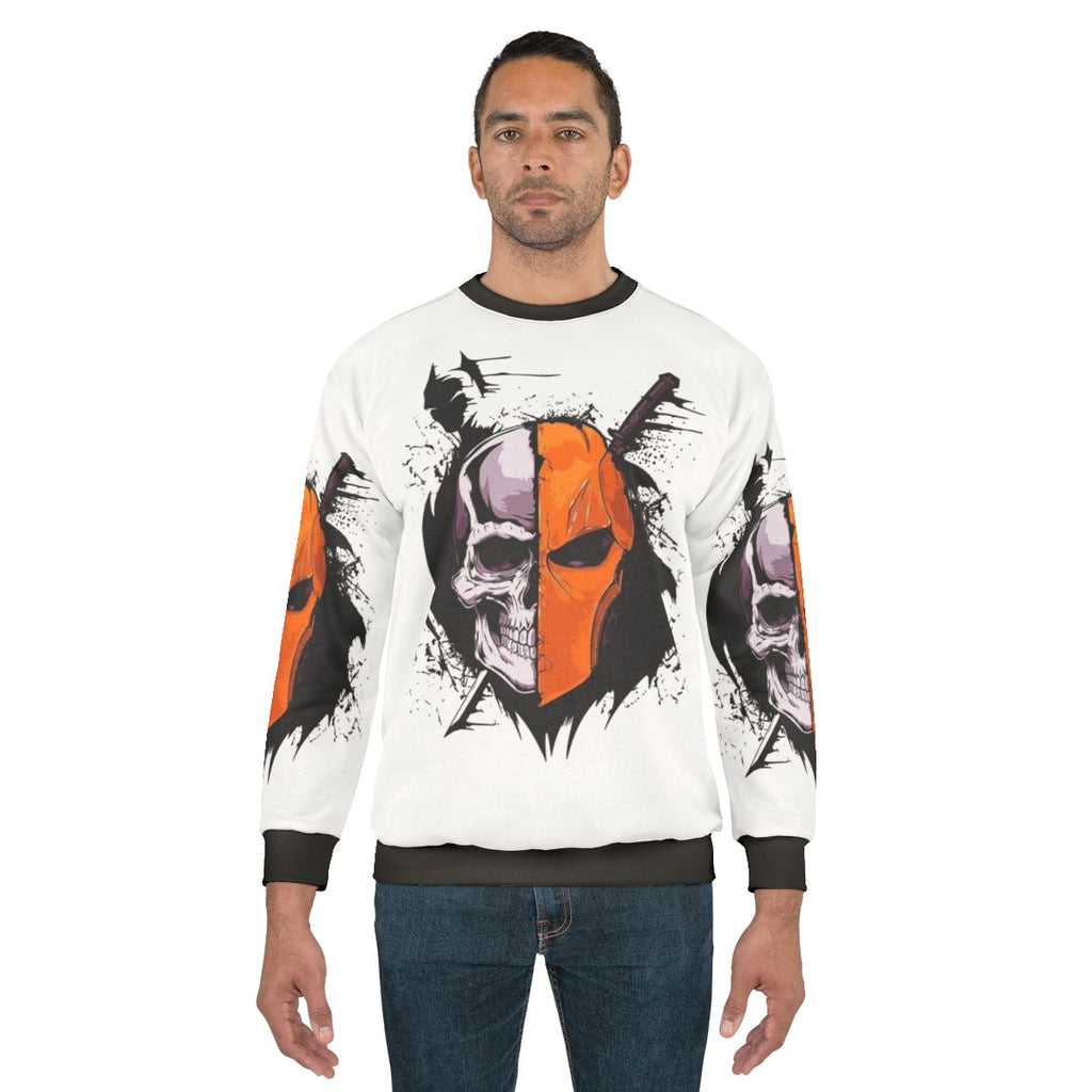 Deathstroke Sweatshirt - Iconic DC Comics Supervillain Silhouette Design
