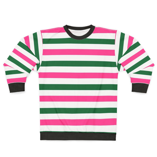 Deckchair Stripes Forest Green and Pink Sweatshirt