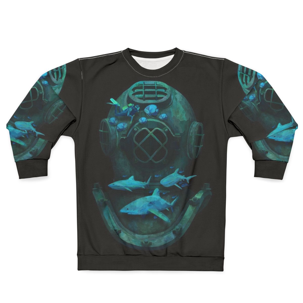 Deep Diving Sweatshirt with Marine Life Design