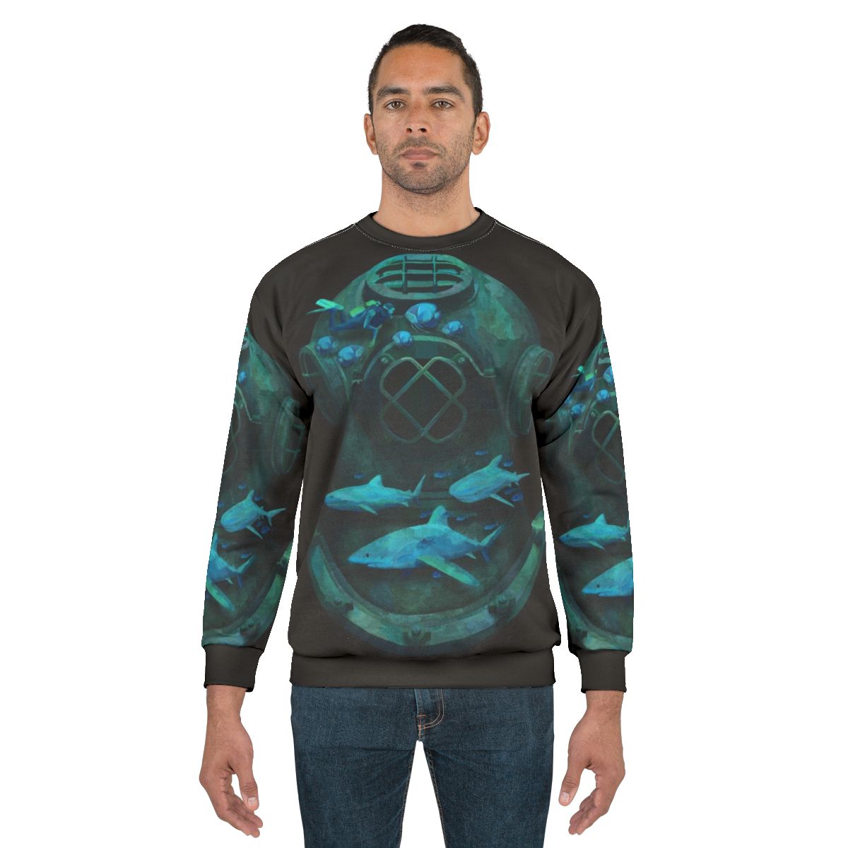 Deep Diving Sweatshirt with Marine Life Design