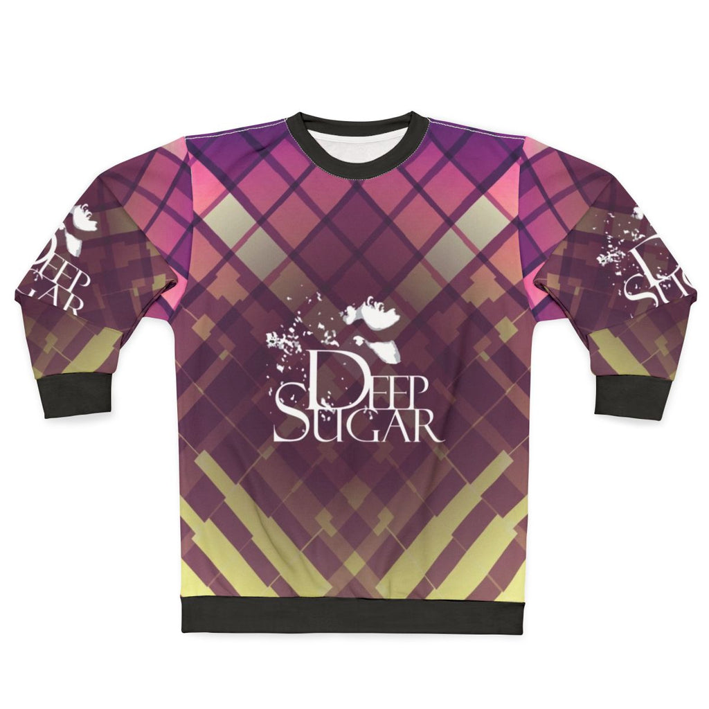 Colorful "Deep Sugar" sweatshirt featuring Ultra Nate, a female house music singer from Baltimore