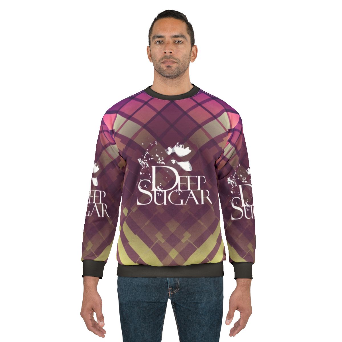 Colorful "Deep Sugar" sweatshirt featuring Ultra Nate, a female house music singer from Baltimore