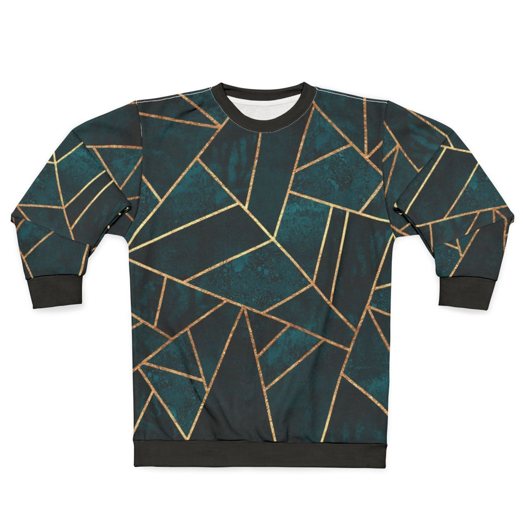 Geometric teal stone sweatshirt
